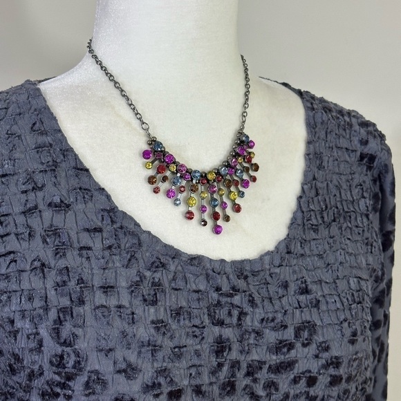 Rafael sz lg top silvery blue shade with same shade print with a touch of velvet - Picture 2 of 12